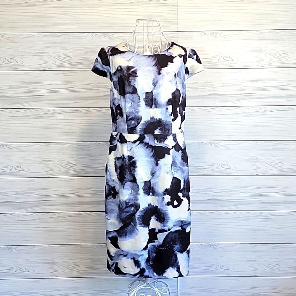 Lark & Roe watercolor floral print shift dress Women's Size 8